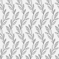 Vector seamless pattern with abstract foliate branches; vertical twigs.